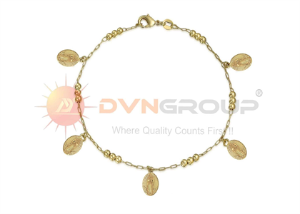 Gold Plated Virgin Mary Charm Bracelet